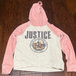 Justice Pink and Cream Graphic Hoodie